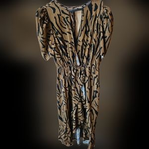 Zebra wavy ruffle dress babe Fall style nasty gal London us sz 12